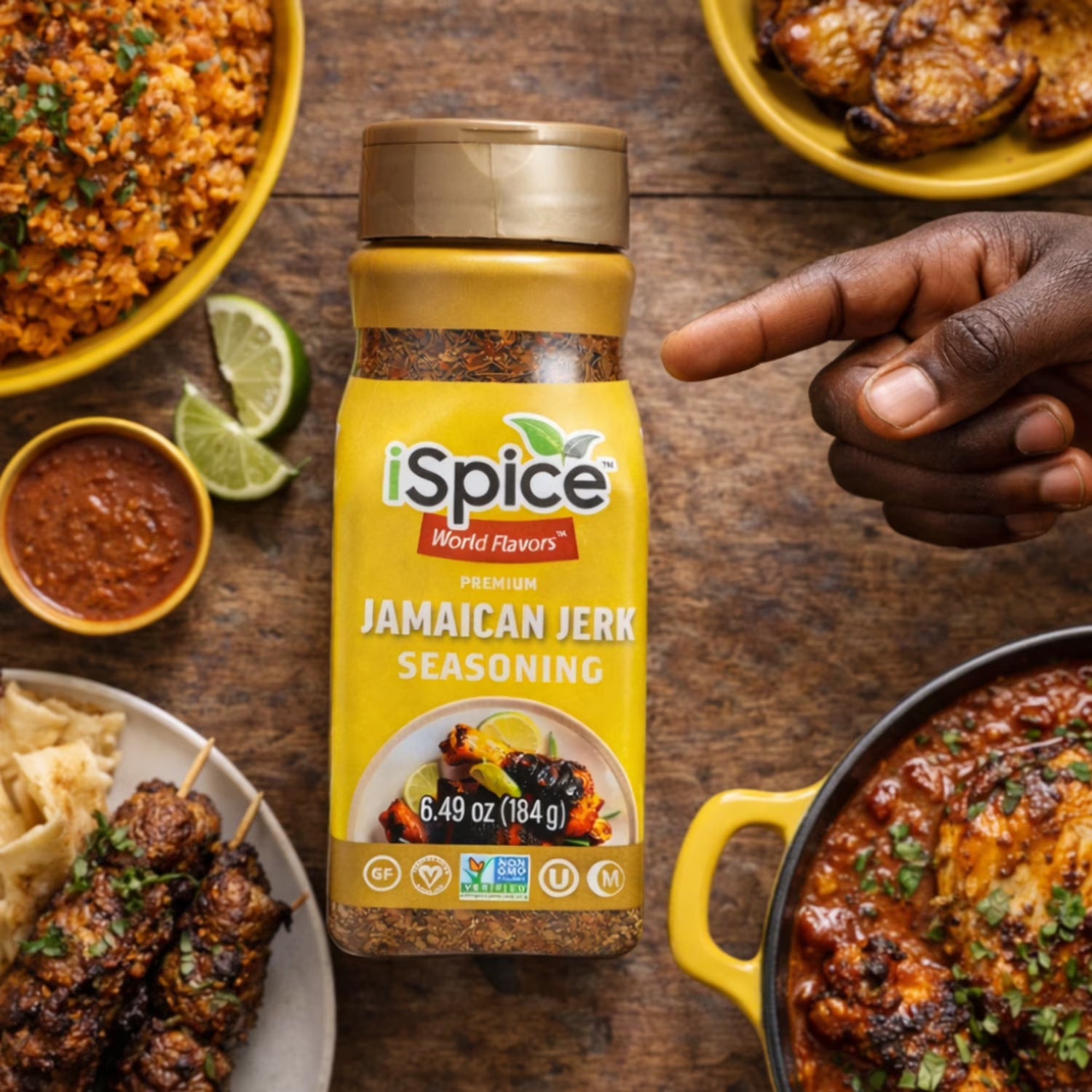 iSpice Jamaican Jerk Seasoning 6.49oz – Halal, Kosher & Vegan Mixed Spice Blend