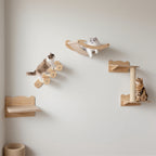 4-Piece Wall-Mounted Cat Tree with Hammock - Space-Saving Climbing Furniture for Indoor Cats