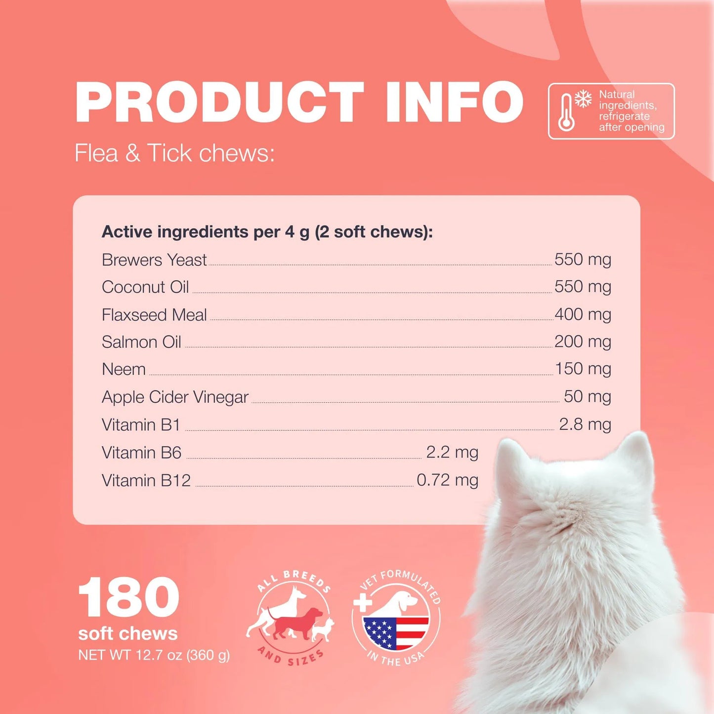 Natural Flea and Tick Prevention Chews for Dogs - Immune Support Soft Treats