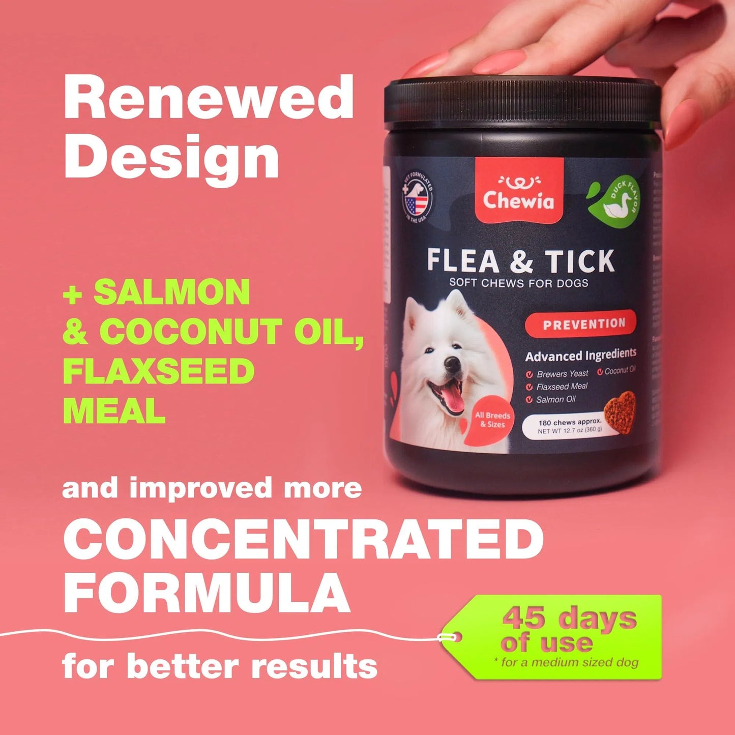 Natural Flea and Tick Prevention Chews for Dogs - Immune Support Soft Treats