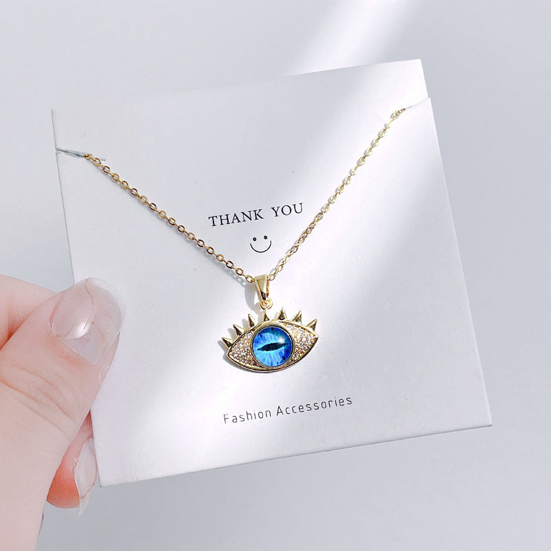 Evil Eye Hamsa Hand Necklace | Titanium Steel Protection Amulet Pendant for Women