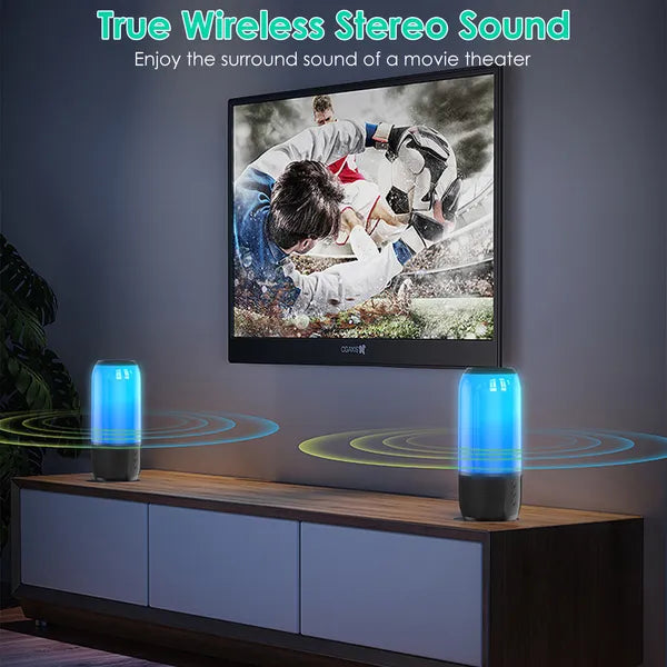 Portable Bluetooth Speaker with LED Lights - Wireless Stereo Sound for Parties, Travel & Outdoor Adventures