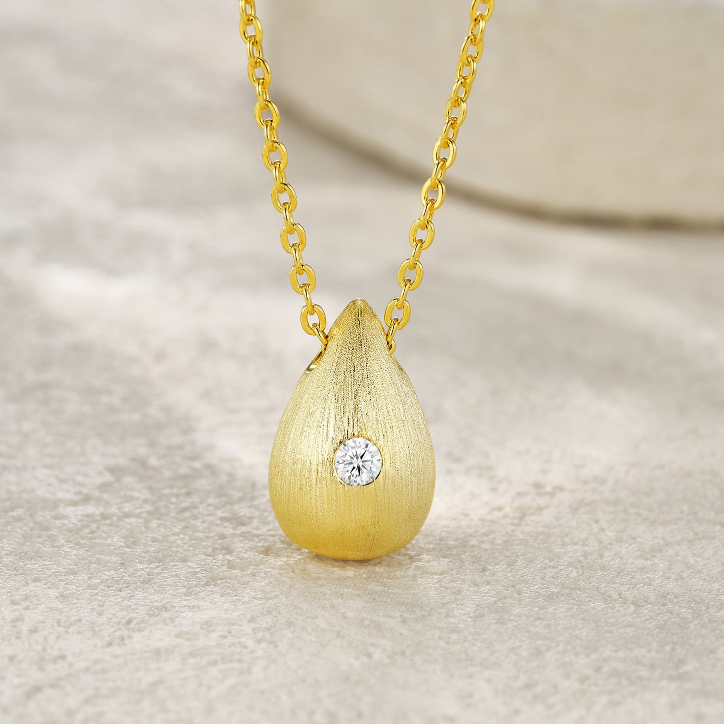 Moissanite Water Drop Necklace | 0.1ct Diamond Alternative | S925 Sterling Silver Pendant