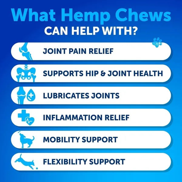 Hip & Joint Supplement for Dogs - Glucosamine Chondroitin MSM with Hemp Oil & Turmeric