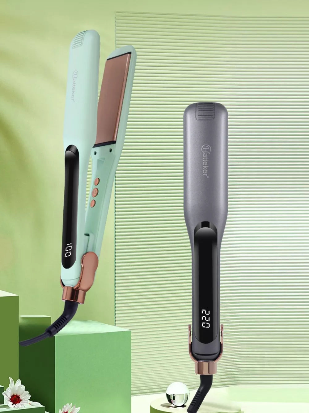 2-in-1 Adjustable Temperature Hair Straightener & Curler – Straight or Wavy, Your Choice