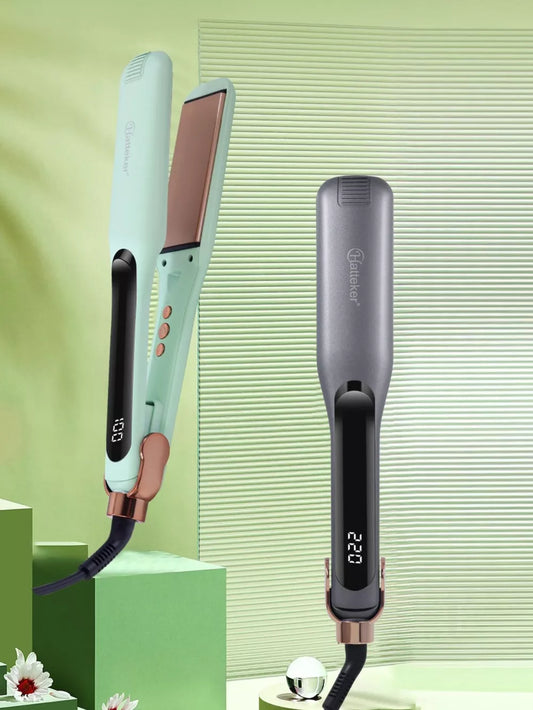 2-in-1 Adjustable Temperature Hair Straightener & Curler – Straight or Wavy, Your Choice