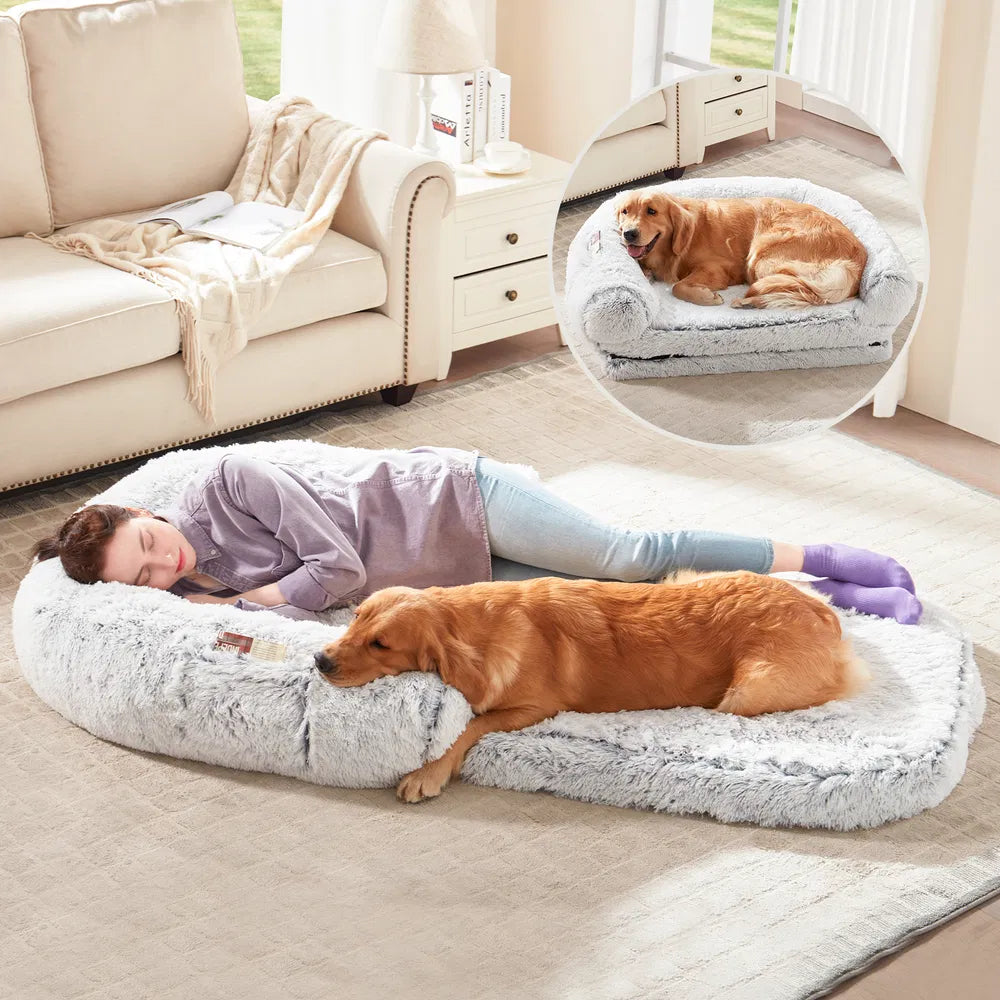 Human Dog Bed – Oversized 71"x43" Orthopedic Memory Foam Lounger for Large Dogs & Owners