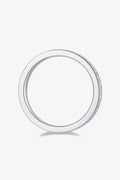 Moissanite Sterling Silver Ring | Platinum-Plated Minimalist Band