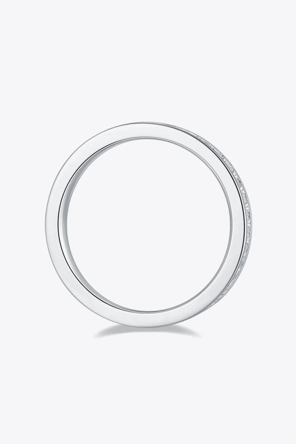 Moissanite Sterling Silver Ring | Platinum-Plated Minimalist Band