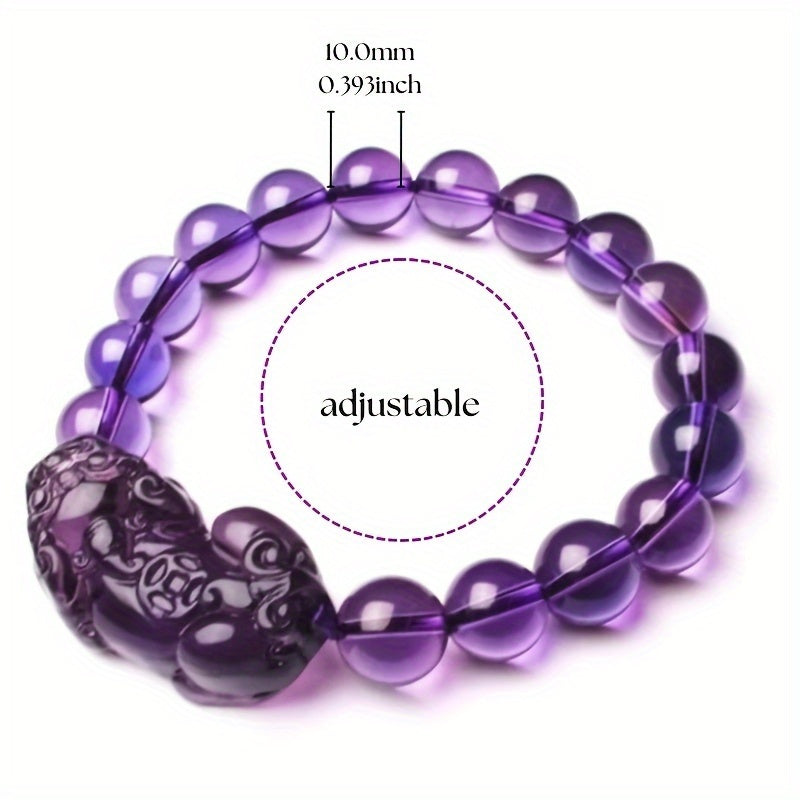 Feng Shui Amethyst Wealth Bracelet for Prosperity and Good Luck