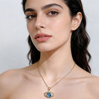 Evil Eye Hamsa Hand Necklace | Titanium Steel Protection Amulet Pendant for Women