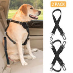 Pet Dog Seat Belt 2-Pack - Adjustable Safety Harness for Car Travel