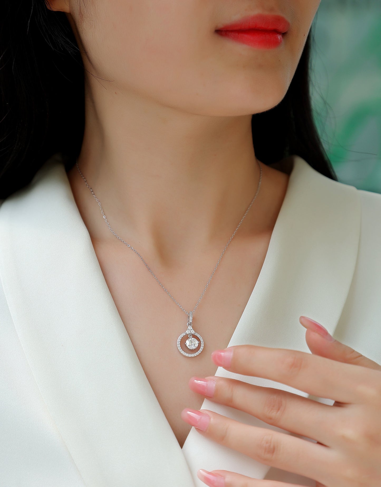 1 Carat Moissanite Pendant Necklace - Sterling Silver Diamond Alternative Jewelry