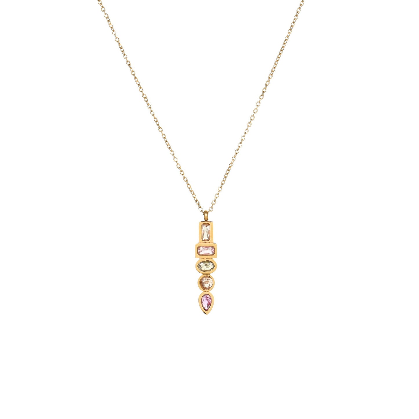 18K Gold Plated Star Pendant Necklace | Sparkling Zircon Crystals | Stainless Steel