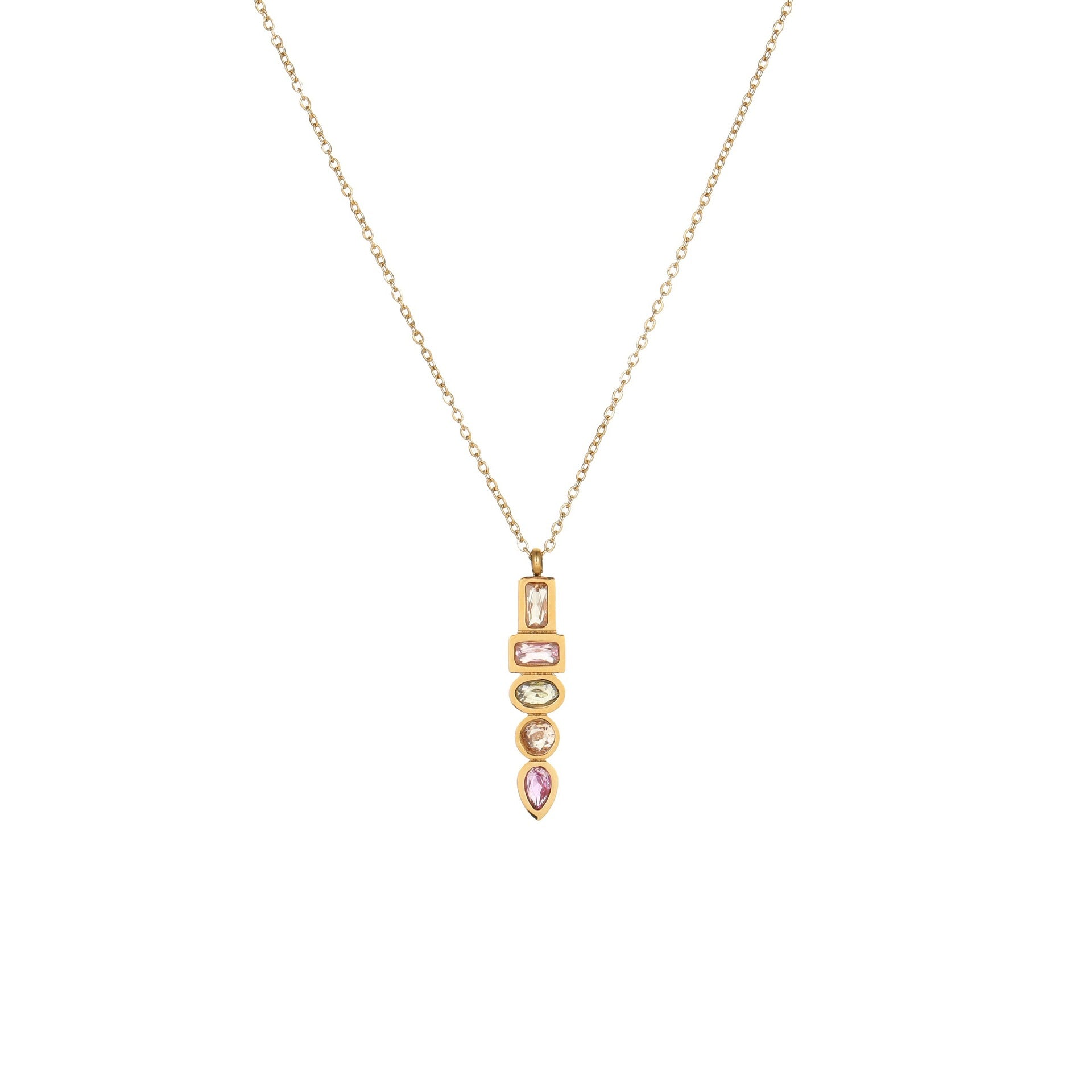 18K Gold Plated Star Pendant Necklace | Sparkling Zircon Crystals | Stainless Steel