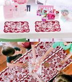 Valentine's Day Lace Table Runner - 13x72 Inch Heart Design for Wedding & Party Decor