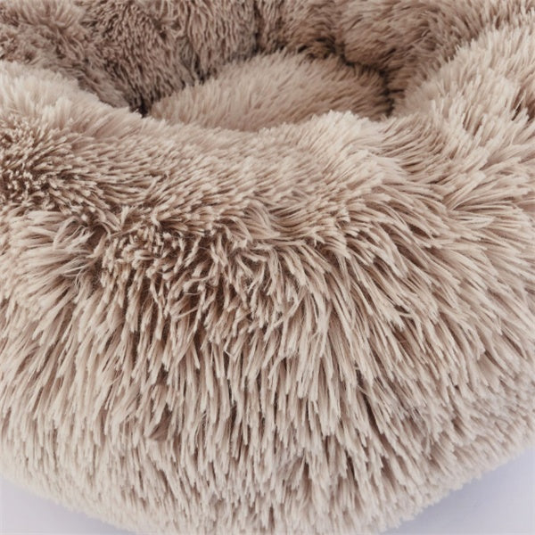 Plush Round Cat Bed – Ultra Soft Faux Fur Nest for Cats & Small Dogs
