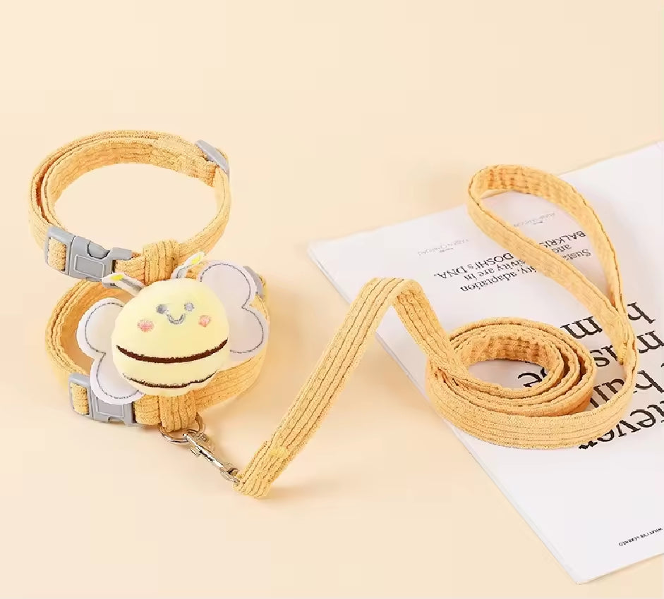 Angel Wings Cat Harness and Leash Set - Escape-Proof Adjustable Vest for Kittens & Small Dogs