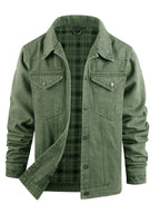 Men's Snap Button Denim Jacket – 95% Polyester, Western Style & Pocketed