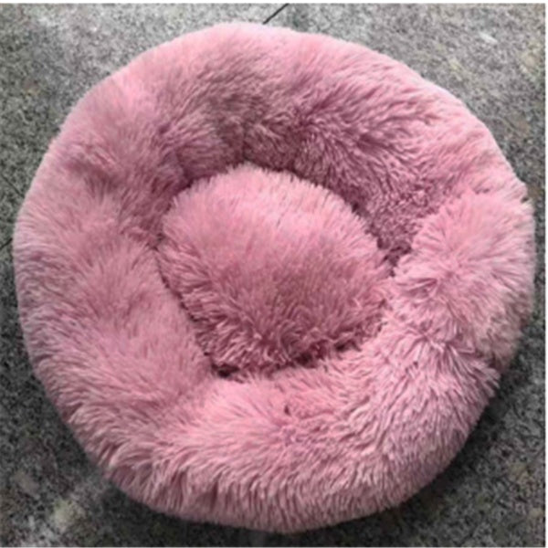 Plush Round Cat Bed – Ultra Soft Faux Fur Nest for Cats & Small Dogs