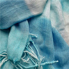 Turquoise Watercolor Scarf for Women & Men - Lightweight 67x24 Inch Wrap