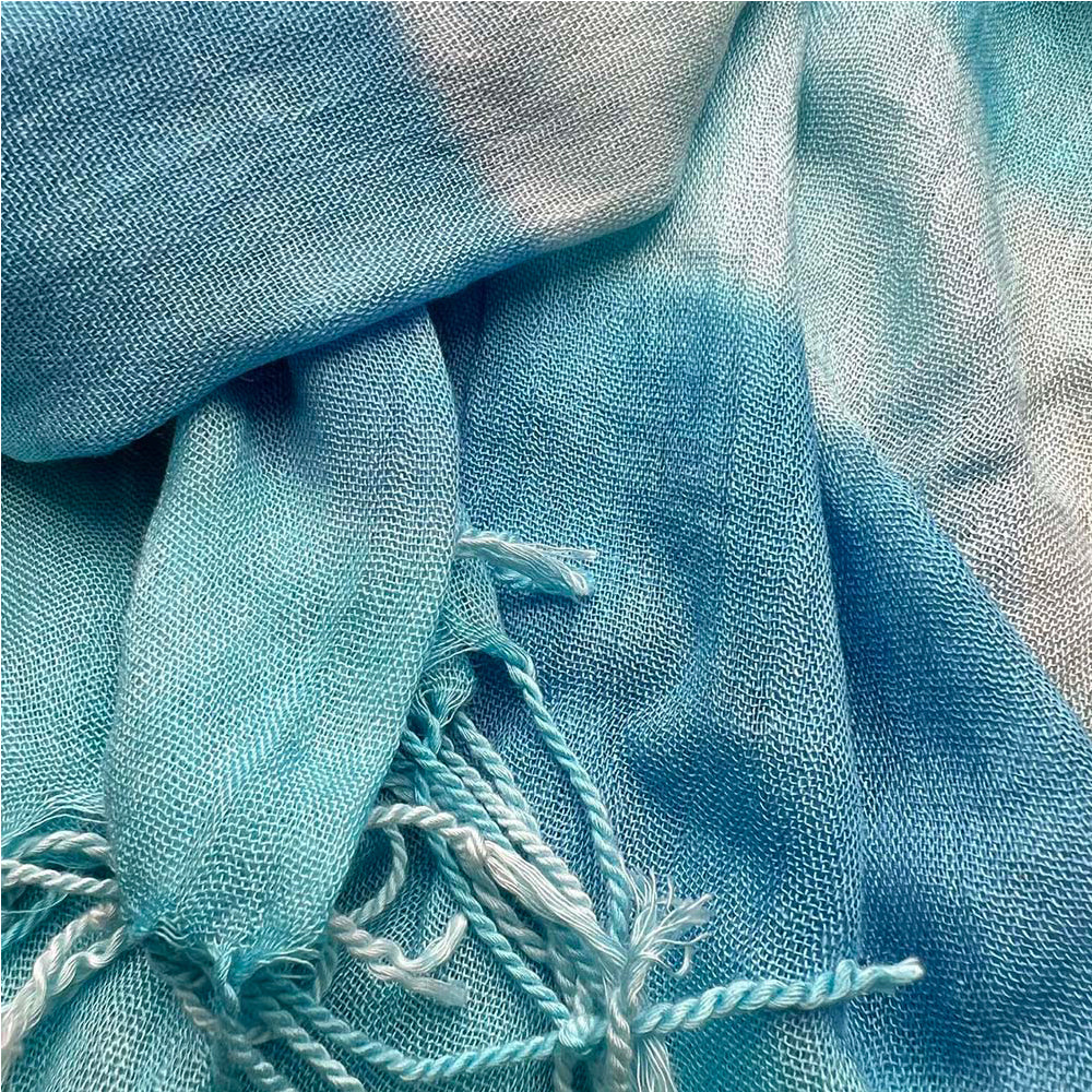 Turquoise Watercolor Scarf for Women & Men - Lightweight 67x24 Inch Wrap