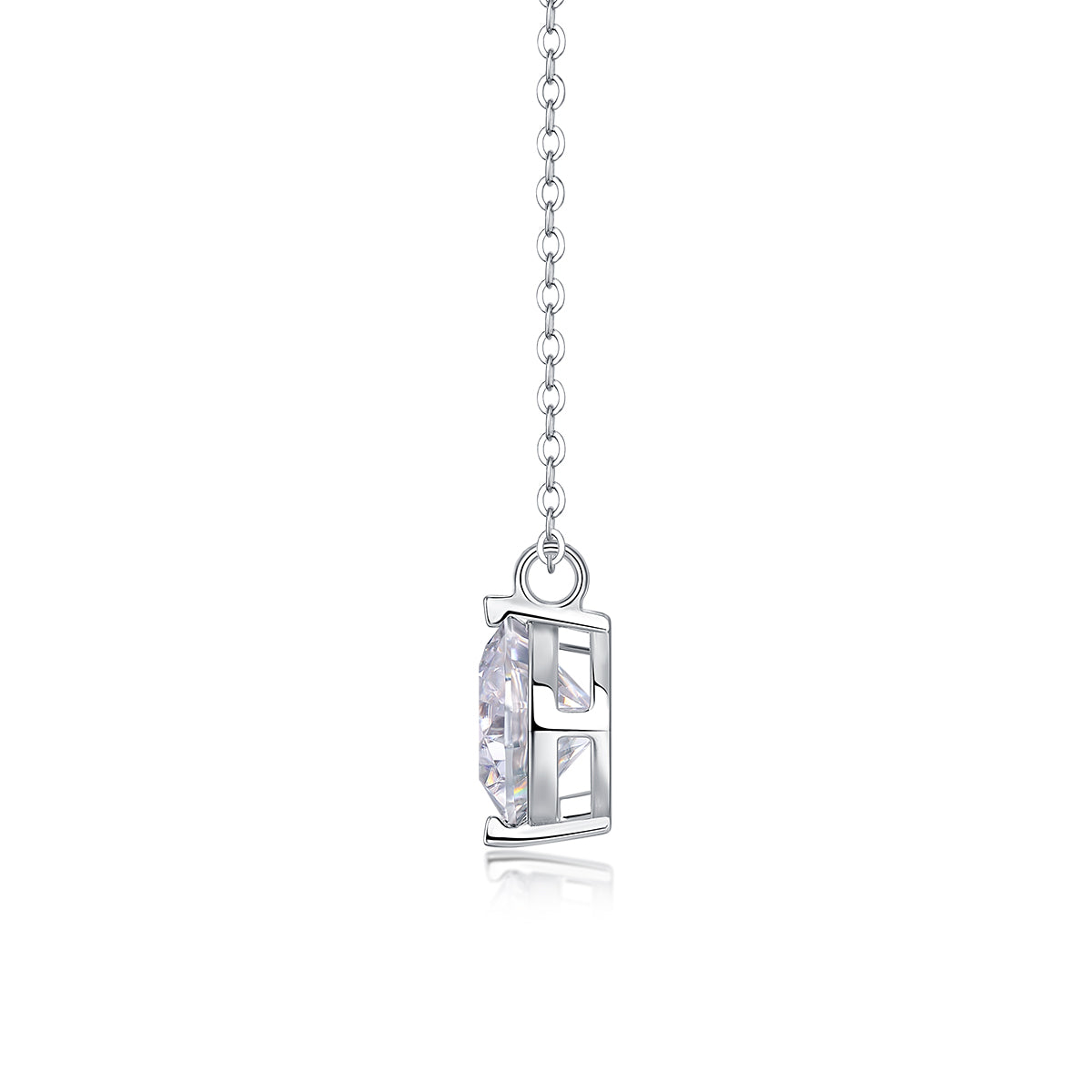 Moissanite Pendant Necklace – 925 Sterling Silver & Platinum Plated | 0.5–5 Carat