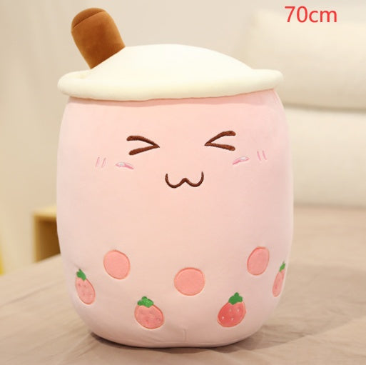 Boba Tea Plush Pillow - Cute Bubble Tea Stuffed Animal Cushion for Kids & Adults