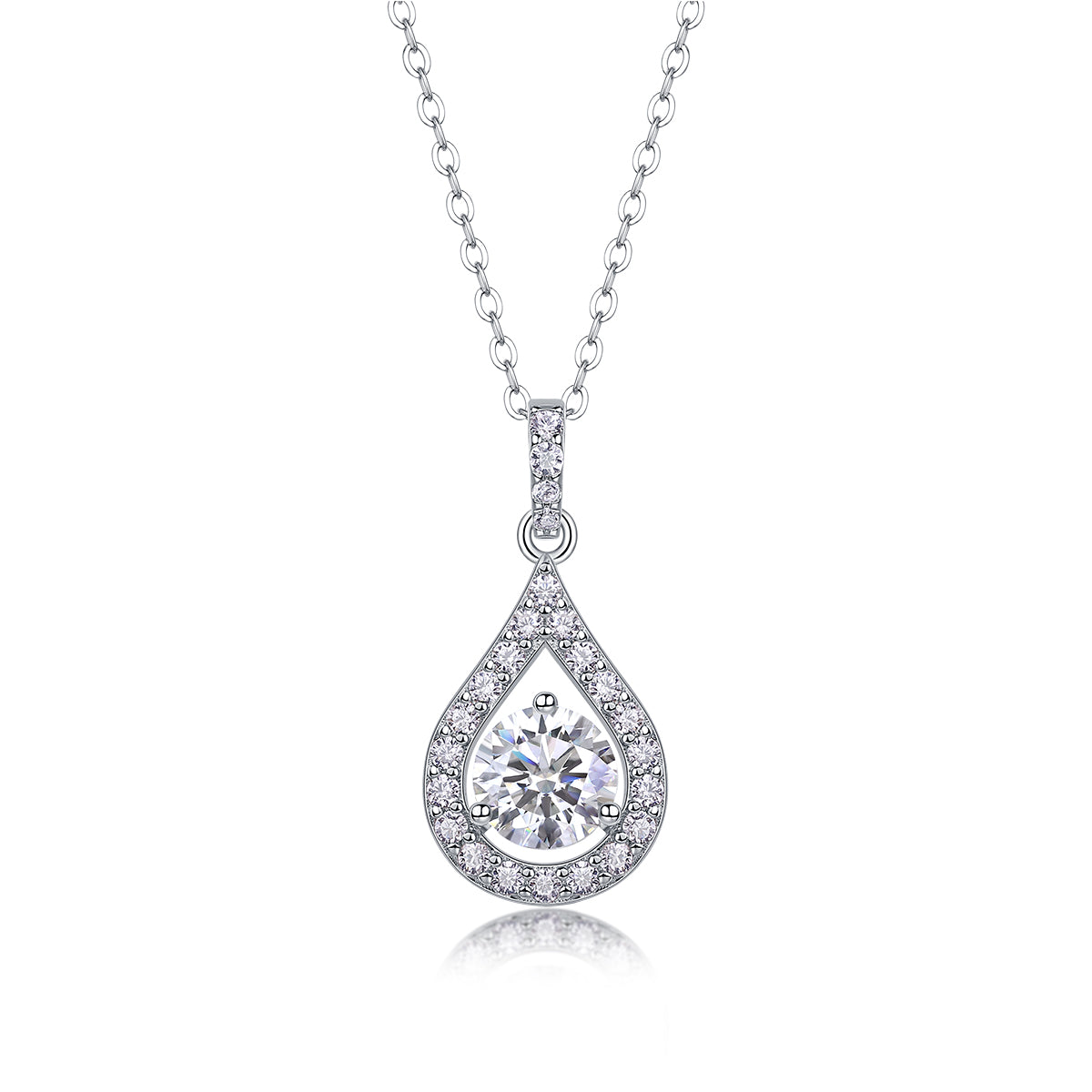 1-Carat Moissanite Heart Pendant Necklace - S925 Sterling Silver with Platinum Plating