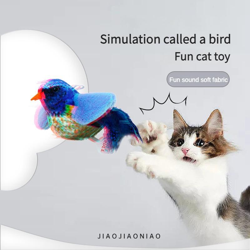 Catnip Bird Cat Toy – Realistic Feather Teaser for Indoor Cats | 6 Colors