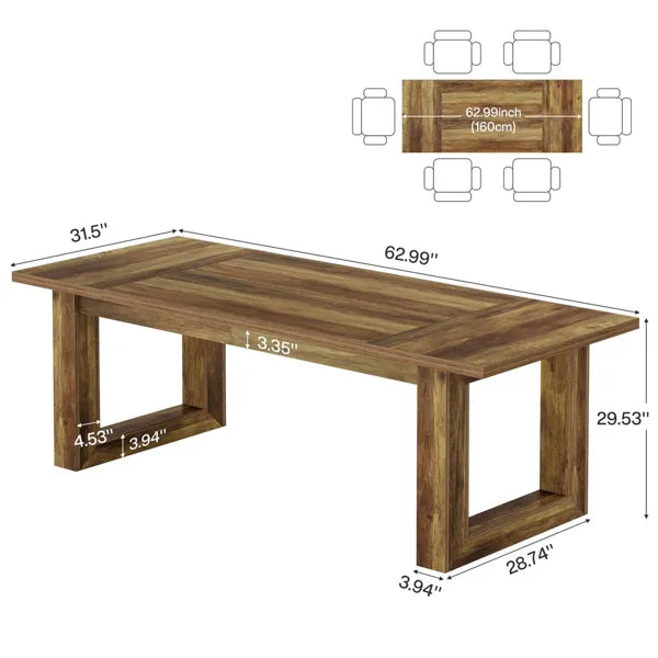 Industrial Executive Computer Desk | Minimalist Writing & Workstation Table for Home Office