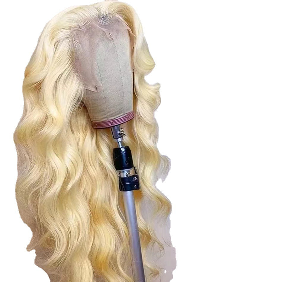Blonde Lace Front Curly Wig - Long Big Wave Heat Resistant