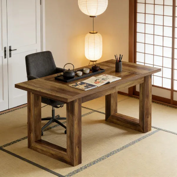 Industrial Executive Computer Desk | Minimalist Writing & Workstation Table for Home Office