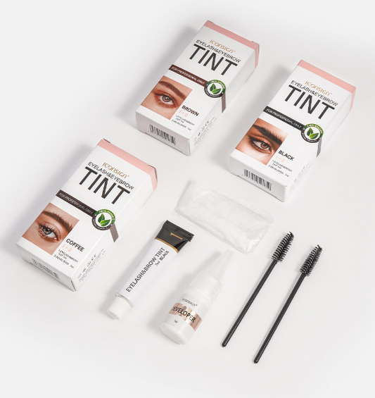 Professional Eyebrow & Eyelash Tint Kit – Long-Lasting Brow Dye with Brush & Developer
