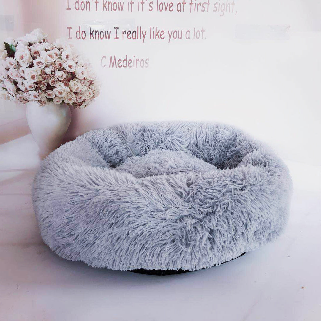 Calming Plush Pet Bed – Anxiety-Relief Nest for Dogs & Cats