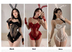 Sexy Bunny Lingerie Costume Set – Bodysuit & Stockings for Women