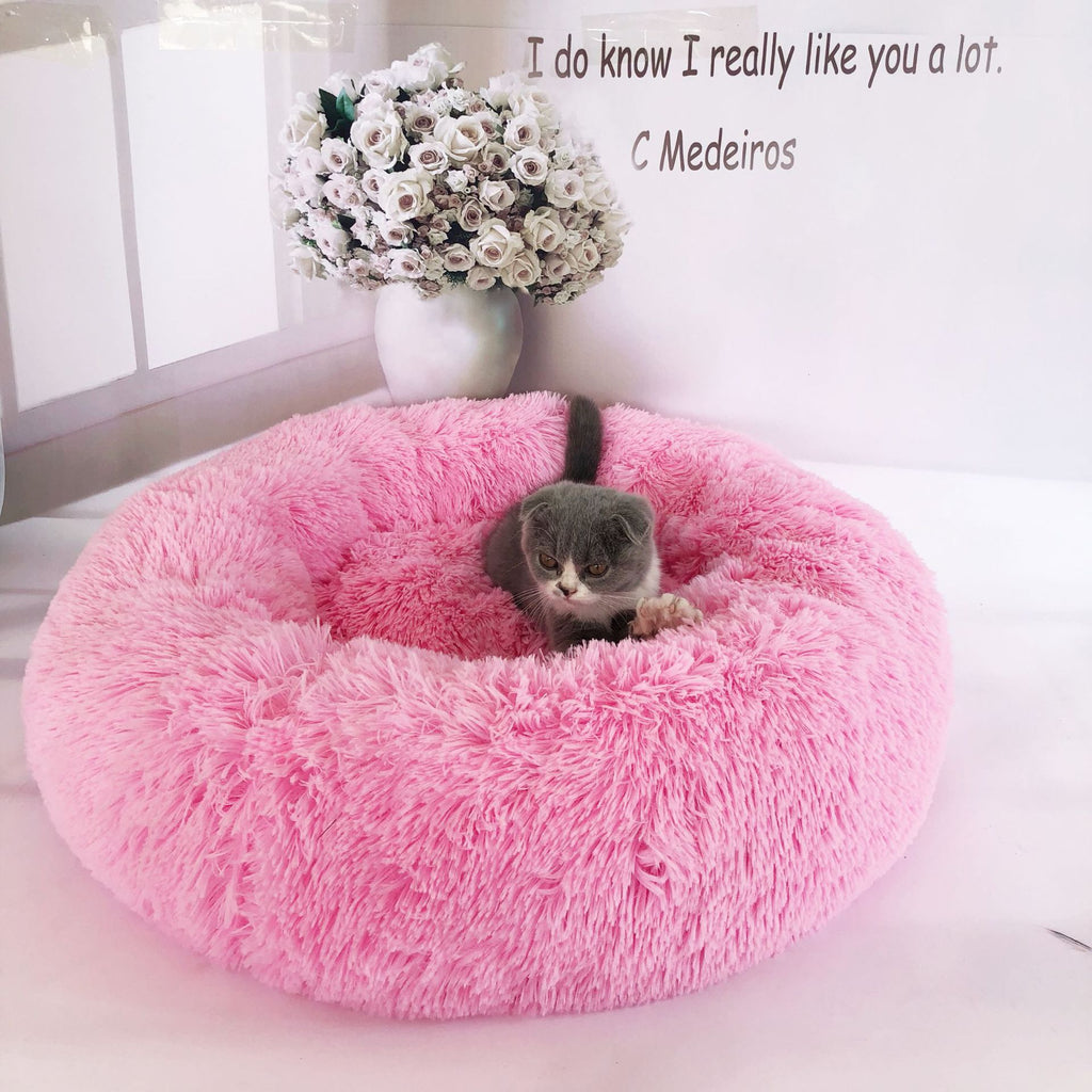 Calming Plush Pet Bed – Anxiety-Relief Nest for Dogs & Cats