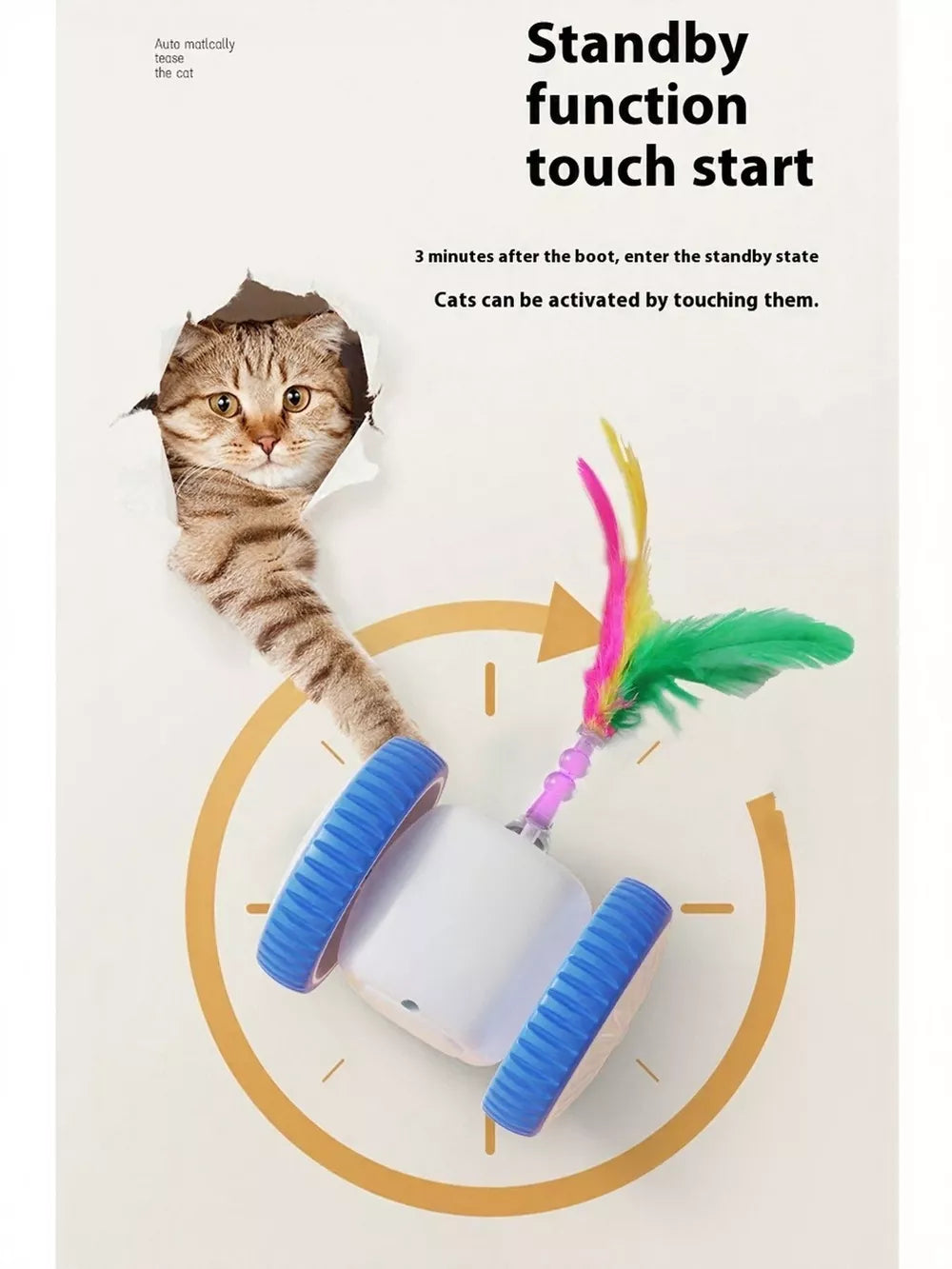 Interactive Self-Rotating Feather Pet Chase Toy | Electric Cat & Dog Toy