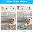 Extendable Pet Hair Remover Rake - 54" Telescopic Copper Blade for Furniture, Carpet & Upholstery