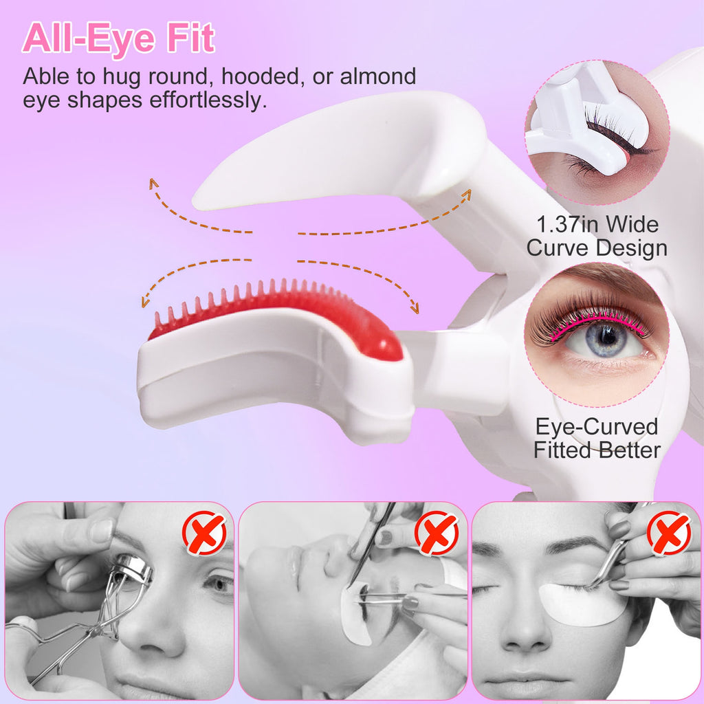 Heated Eyelash Curler - USB Rechargeable Electric Lash Curler with 3 Heat Settings