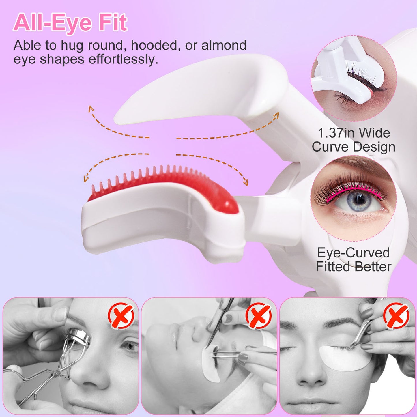 Heated Eyelash Curler - USB Rechargeable Electric Lash Curler with 3 Heat Settings