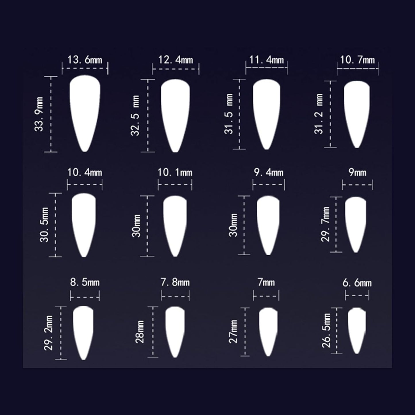 Purple Glitter Press On Nails - 24pc Long Stiletto False Nails with Adhesive