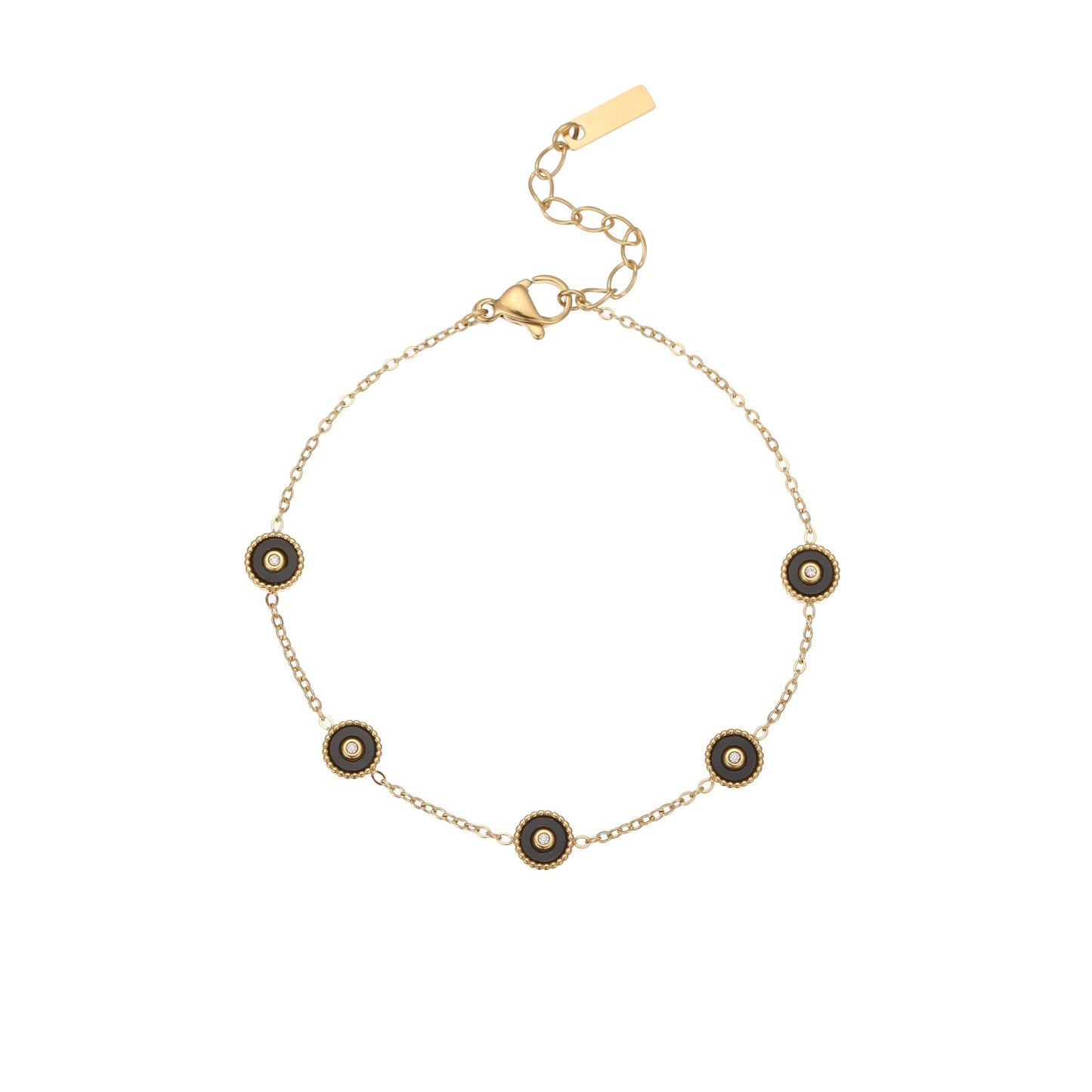 18K Gold-Plated Geometric Stainless Steel Bracelet for Women