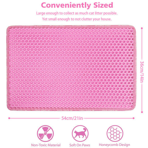 Double Layer Cat Litter Mat – Waterproof, Non-Slip & Scatter Control