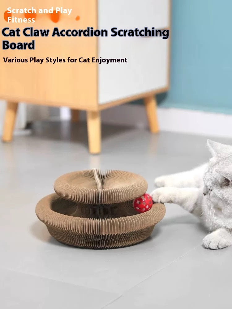 Foldable Cat Scratcher Lounge - Interactive Cardboard Scratching Pad for Cats