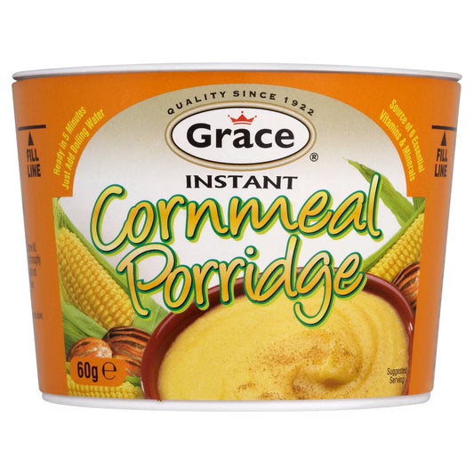 Grace Instant Cornmeal Porridge, 60g – Pack of 12 | Quick & Easy Caribbean Breakfast