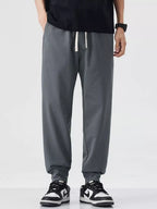 Men's Drawstring Joggers – Soft Cotton Blend Relaxed Fit