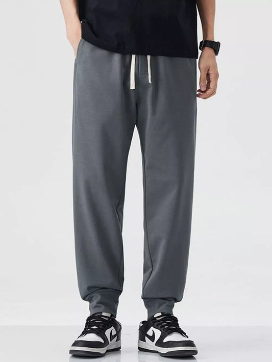 Men's Drawstring Joggers – Soft Cotton Blend Relaxed Fit