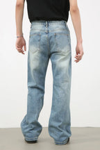 Men's Distressed Jeans | Classic Fit | Cotton Blend | Vintage Denim