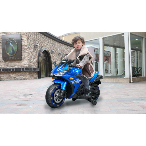 12V Kids Electric Motorcycle Ride-On Toy with Training Wheels – Ages 3–6
